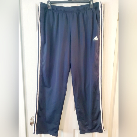 adidas Pants - Adidas Navy Track Pants with White Stripes